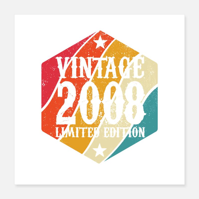 Limited Edition 2008 Geburtstag Geschenk Poster 40x40 cm