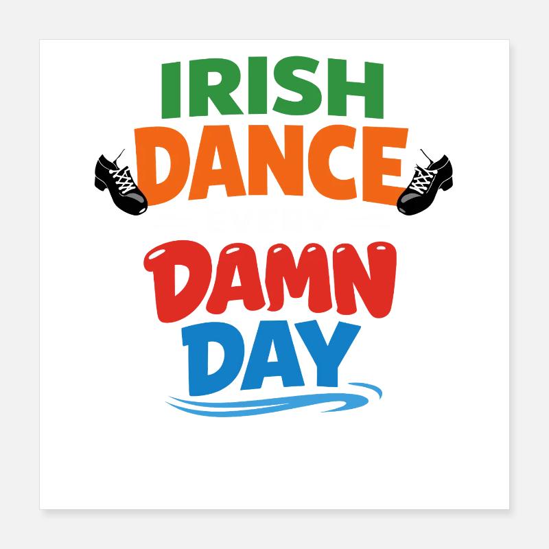 Irish Dance Step-dancing Celtic Fan Poster 16" x 16" (40x40 cm)