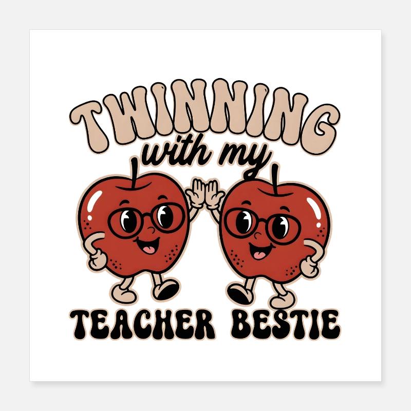 Twinning with my Teacher Bestie Poster 16" x 16" (40x40 cm)