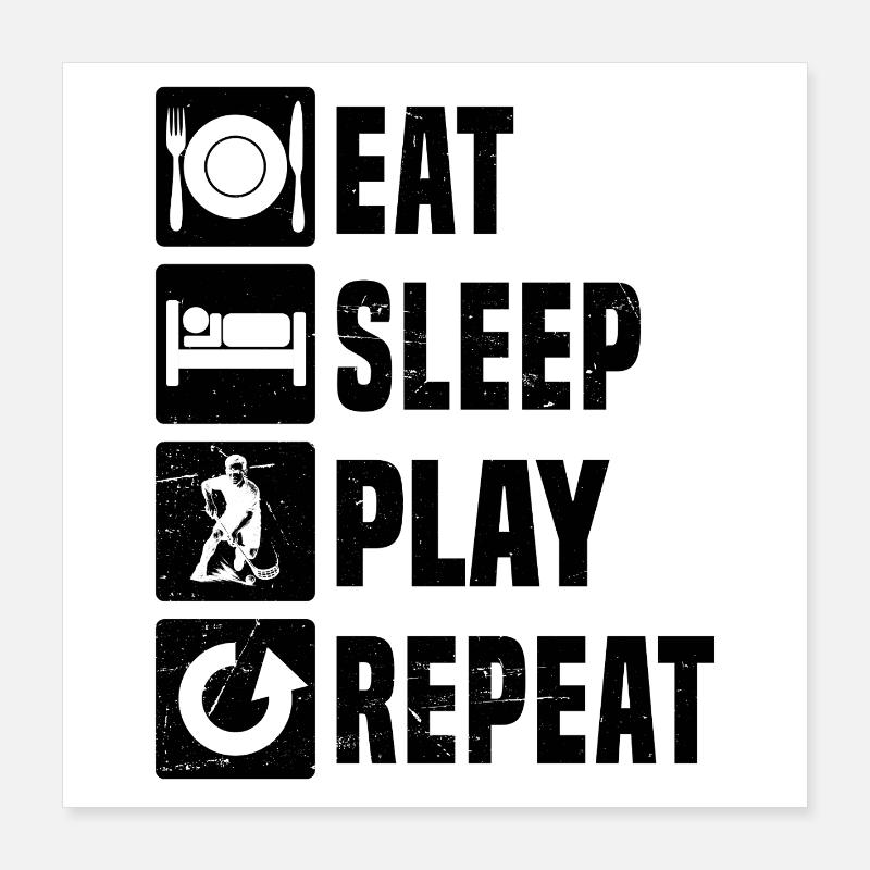 Floorball motif with recognition value Poster 16" x 16" (40x40 cm)