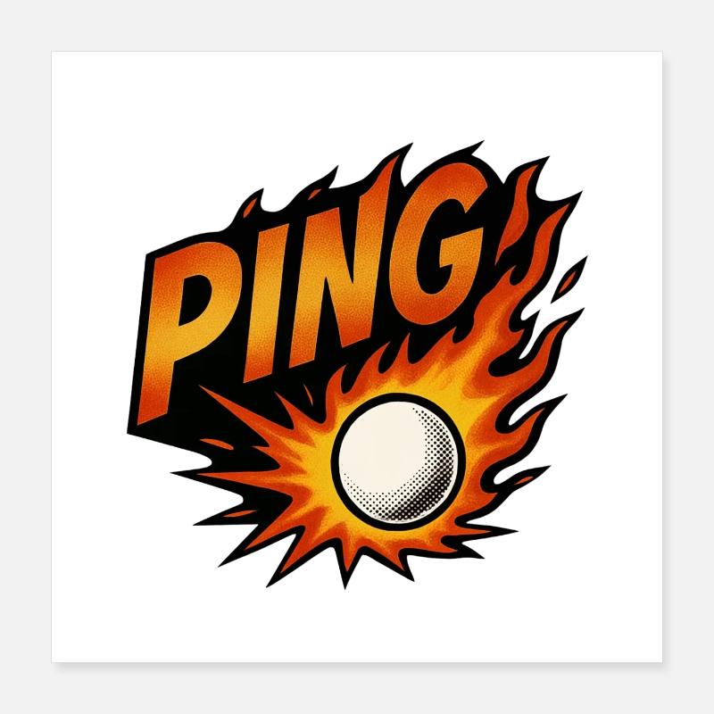 Ping Pong - Tennis de Table Poster 16" x 16" (40x40 cm)