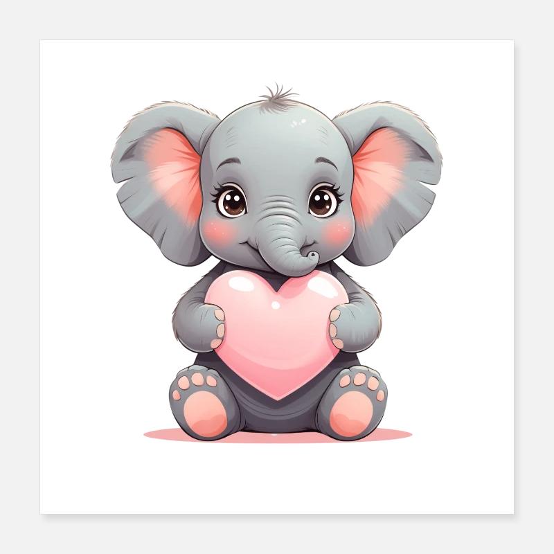 Little Elephant Heart Magic Poster 16" x 16" (40x40 cm)
