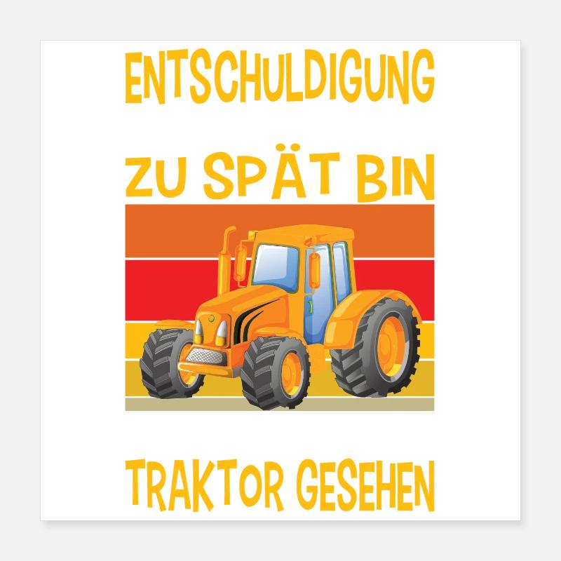 Bagger Kinder Outfits Baustelle Baggerfahrer Poster 40x40 cm