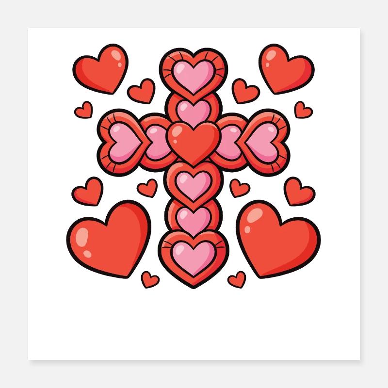 Exposition de la Croix de Cœur pour la Saint-Valentin Poster 40 x 40 cm