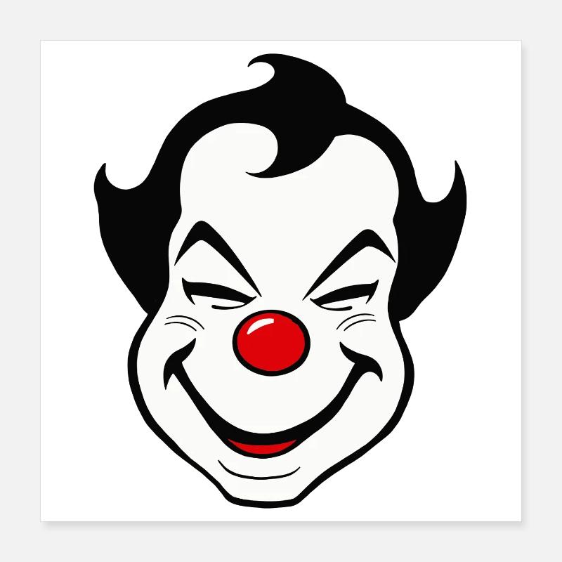 Carnaval du visage de clown joyeux Carnaval Carnaval Poster 40 x 40 cm