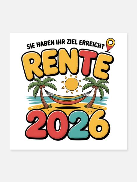 Retraite des pensionnés 2026 Homme & Femme - Poster 40 x 40 cm - blanc - Devant