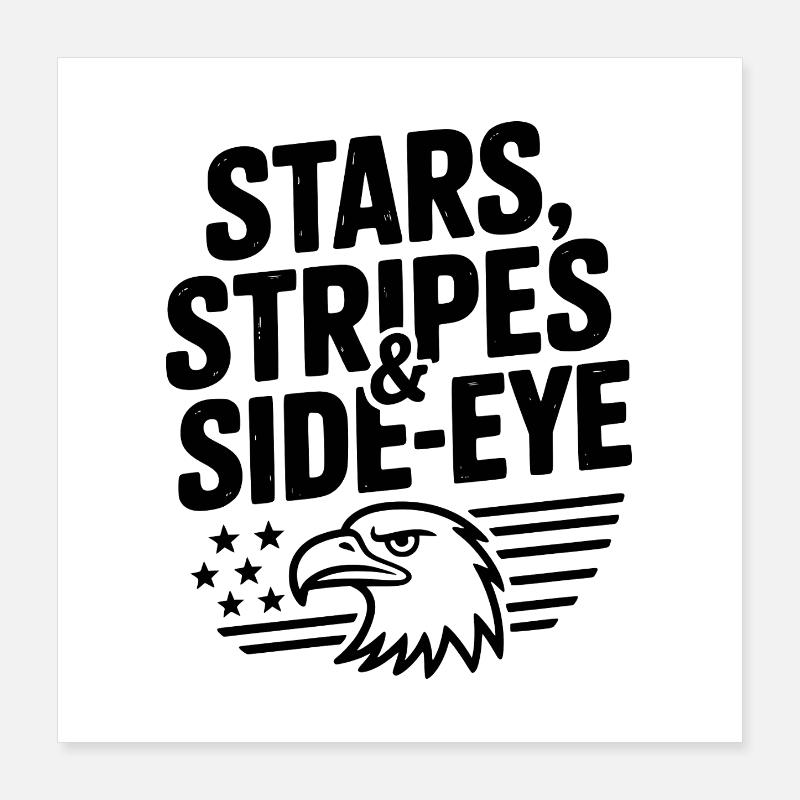 Sterne, Streifen & Seitenblick Poster 40x40 cm