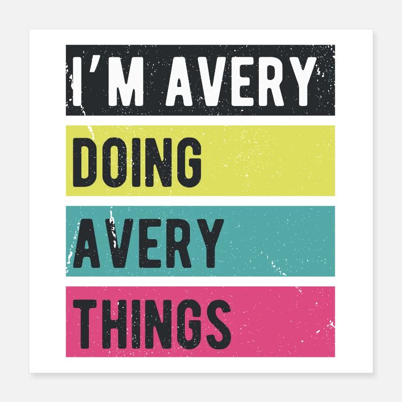 Ich mache Avery Things Retro-Farben Poster 40x40 cm