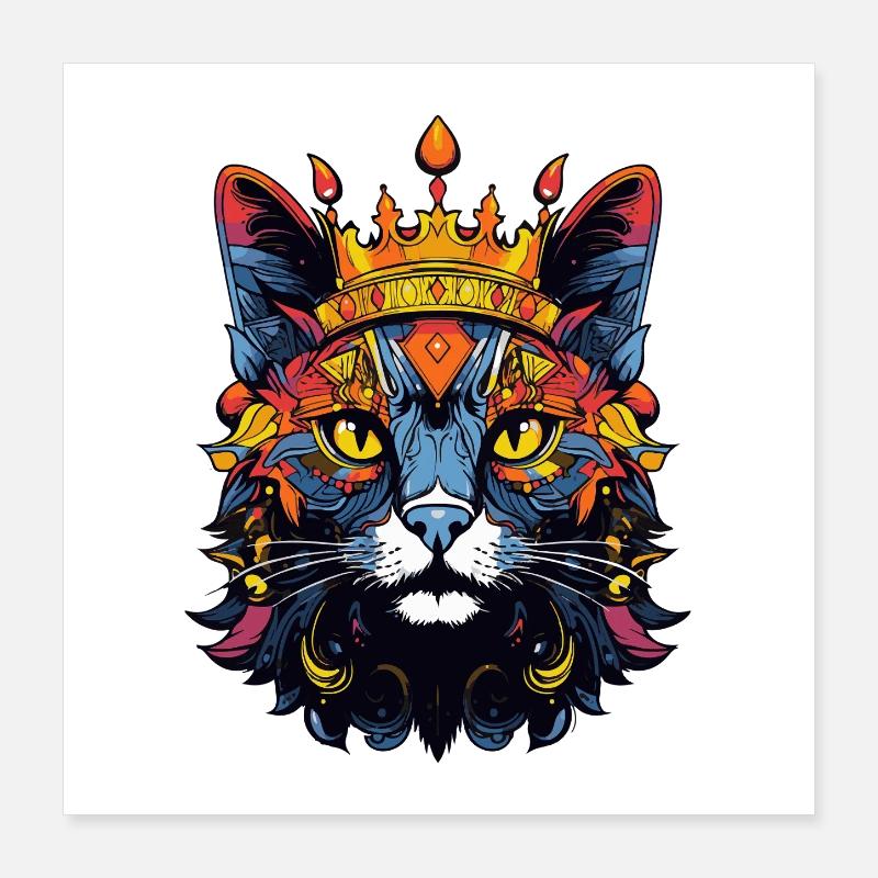 Couronne royale de chat Poster 40 x 40 cm