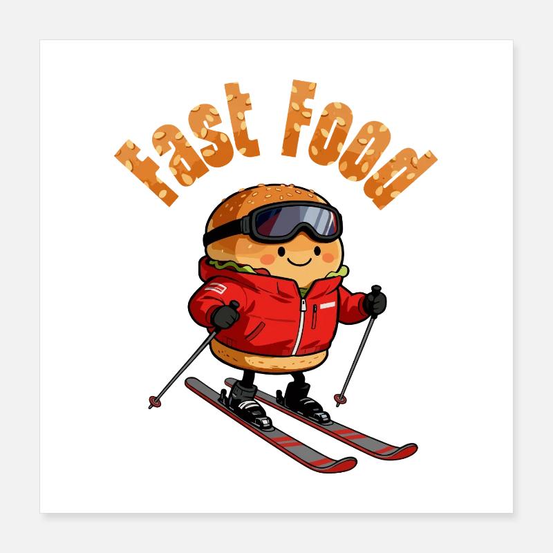 Restauration rapide à ski Poster 40 x 40 cm