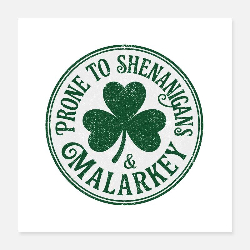 Lustige St.-Patrick's-Day-Eskapaden und Unsinn Poster 40x40 cm