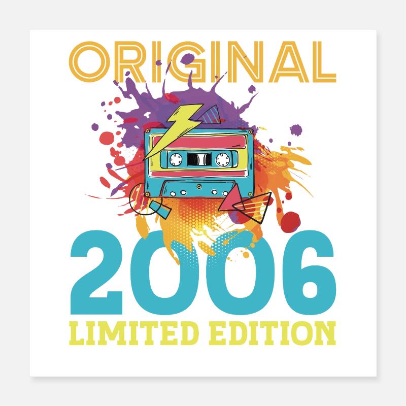Anniversaire 20 ans 2006 Cassette Vintage Rétro Poster 40 x 40 cm