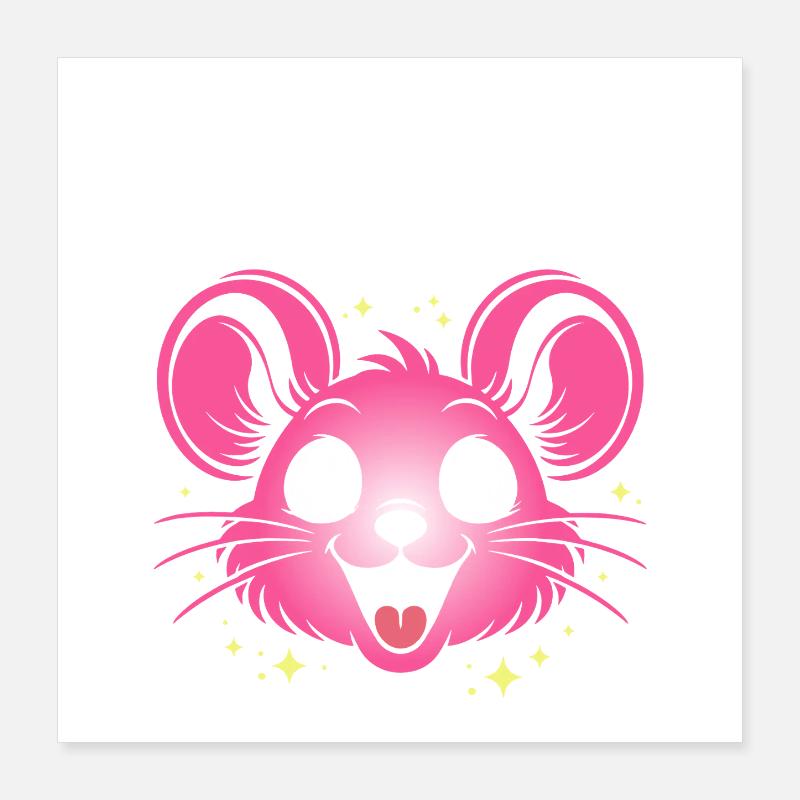 Souris de Carnaval | Déguisement de Big Face Poster 40 x 40 cm