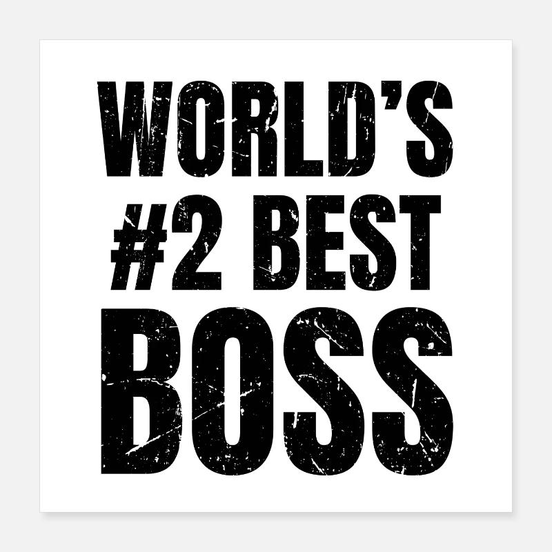 Weltbester Chef Nr. 2 Bürohumor Retro Poster 40x40 cm