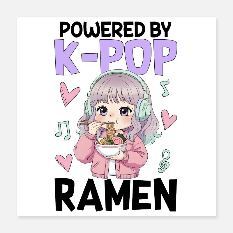 Propulsé par des ramen K-Pop Poster 40 x 40 cm