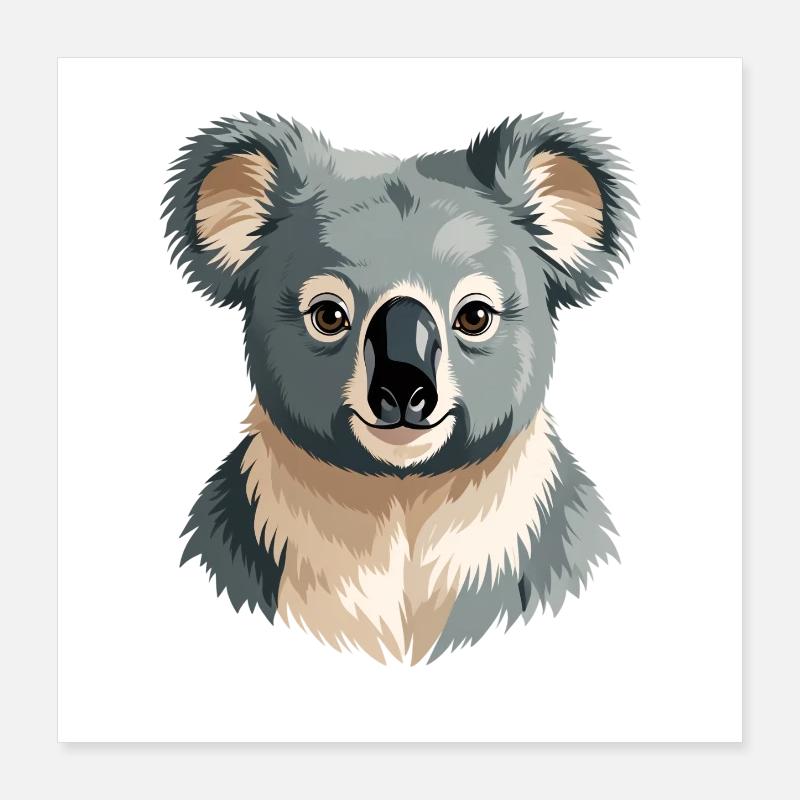Sanfter Koala Portrait Poster 40x40 cm