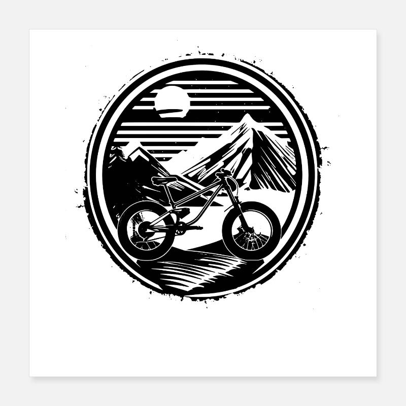 Mountainbiken Poster 40x40 cm