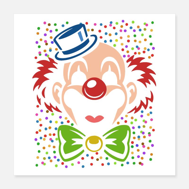 Clown de Carnaval | costume coloré de carnaval Poster 40 x 40 cm
