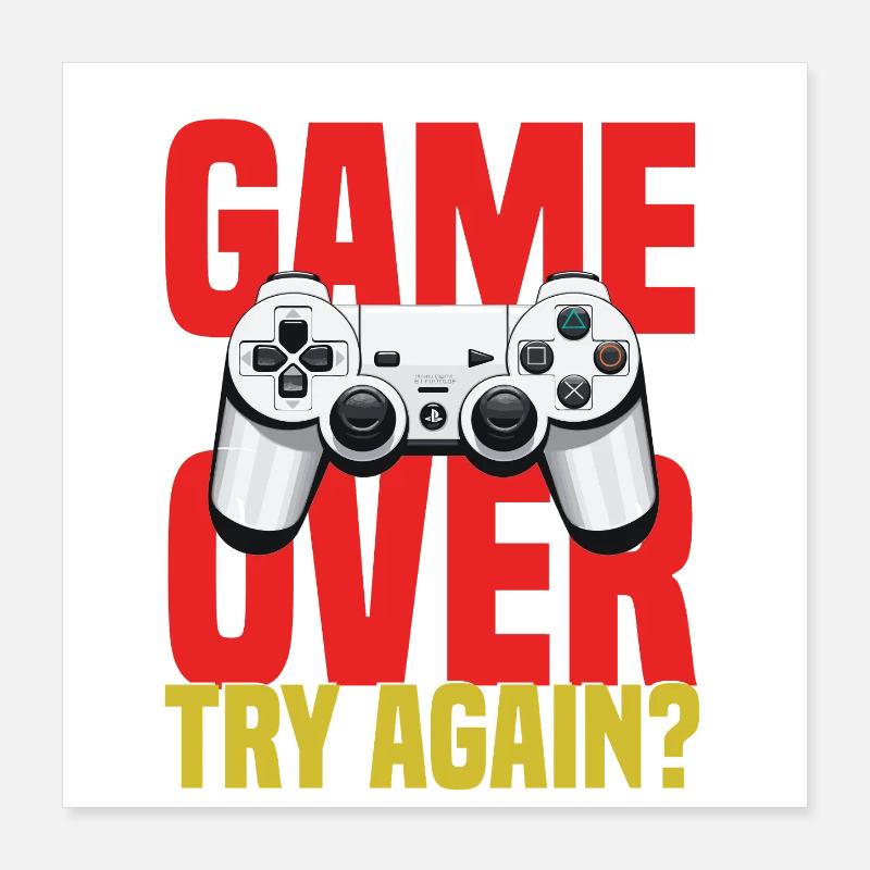 Playing Controller Motif Poster 16" x 16" (40x40 cm)