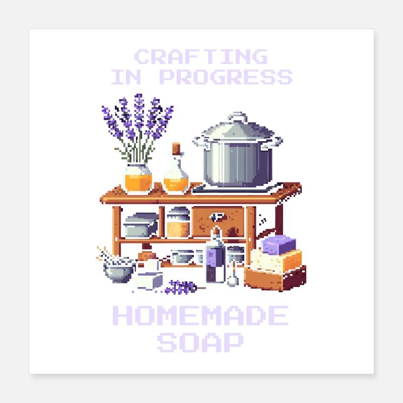 Savon en préparation | Fais ton propre savon Poster 40 x 40 cm