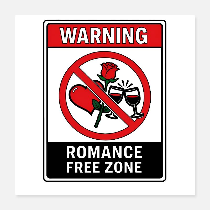 Avertissement : Zone Libre de Romance Poster 40 x 40 cm