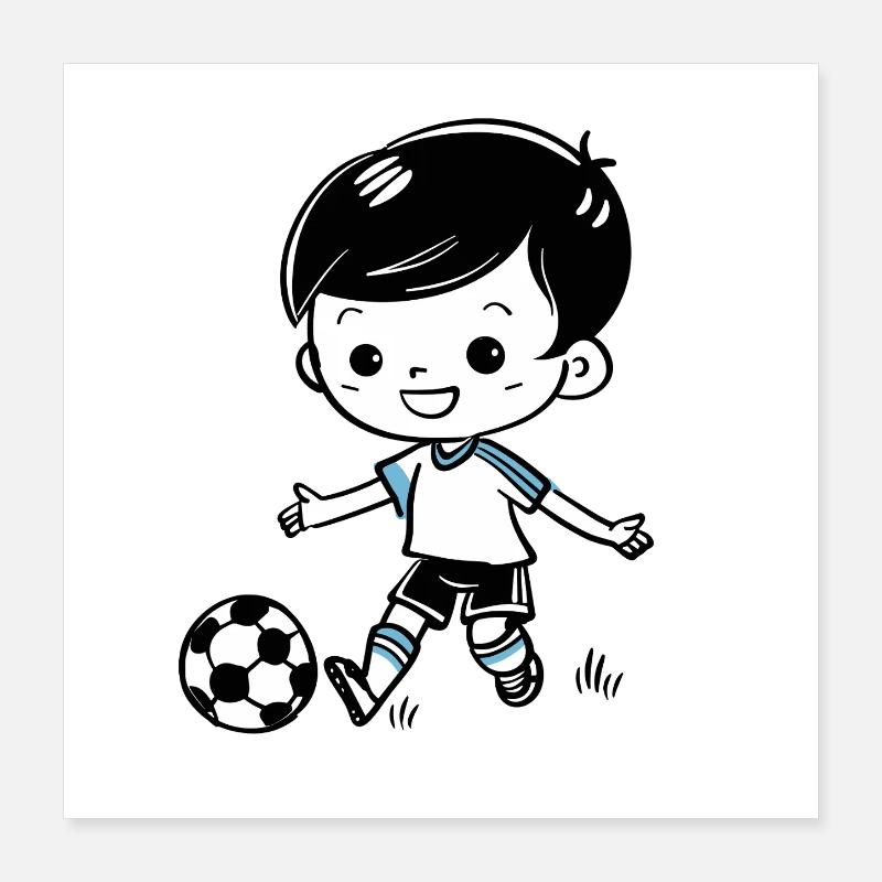 Fußballjunge Poster 40x40 cm