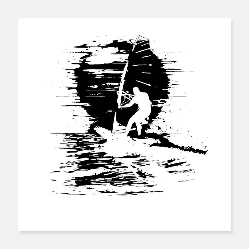 Windsurfing Lehrer Poster 40x40 cm
