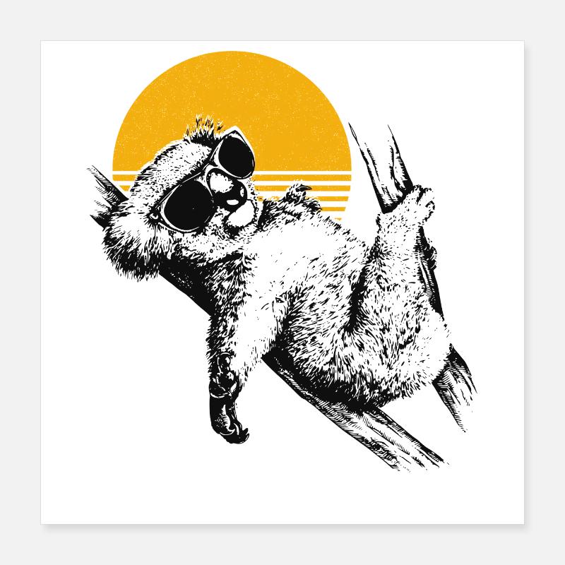 Coucher de soleil glacial du koala Poster 40 x 40 cm