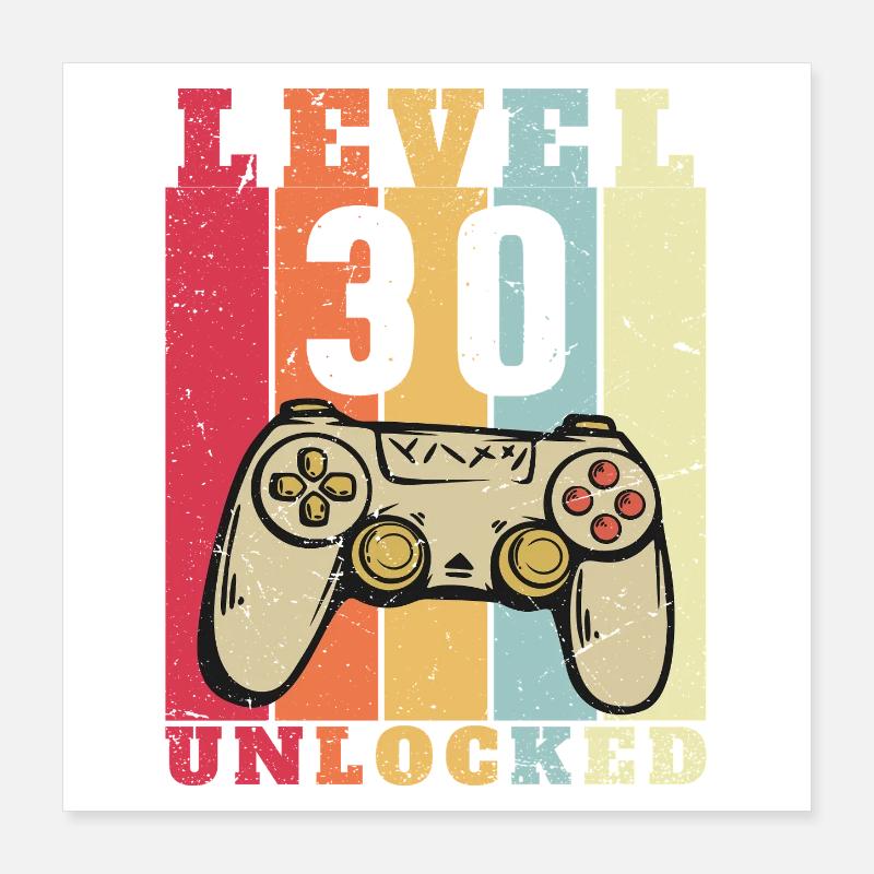 Niveau 30 complete Anniversaire 30 ans Poster 40 x 40 cm