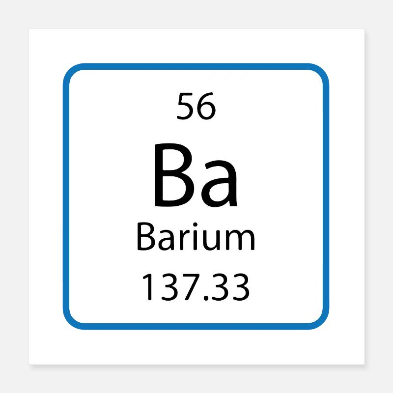 Ba Chemistry Periodic Table Poster 16" x 16" (40x40 cm)