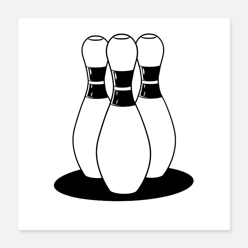 Look de dessin animé de bowling Poster 40 x 40 cm