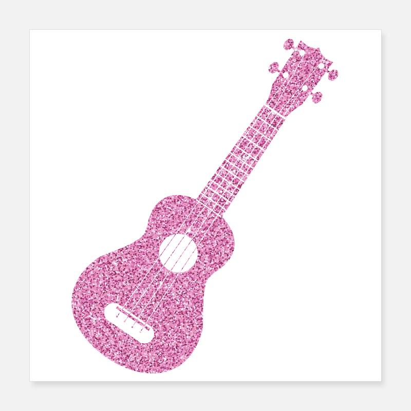 Hawaiian Ukulele Uke Diamonds Poster 40x40 cm