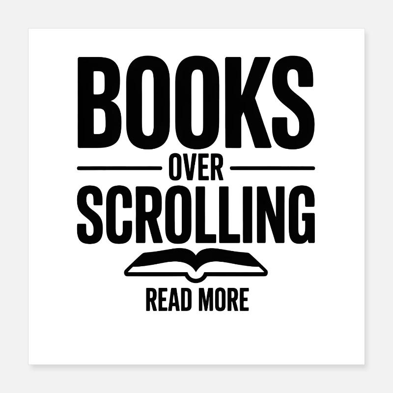 Books Over Scrolling Read More Lesen Poster 40x40 cm