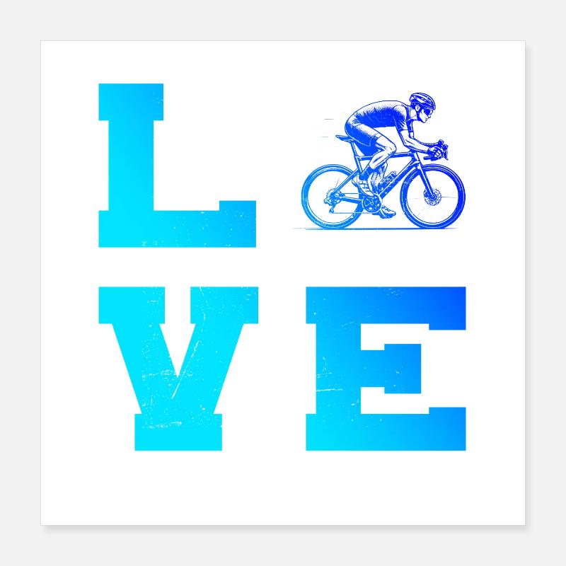 Motif emblématique du vélo de route Poster 40 x 40 cm