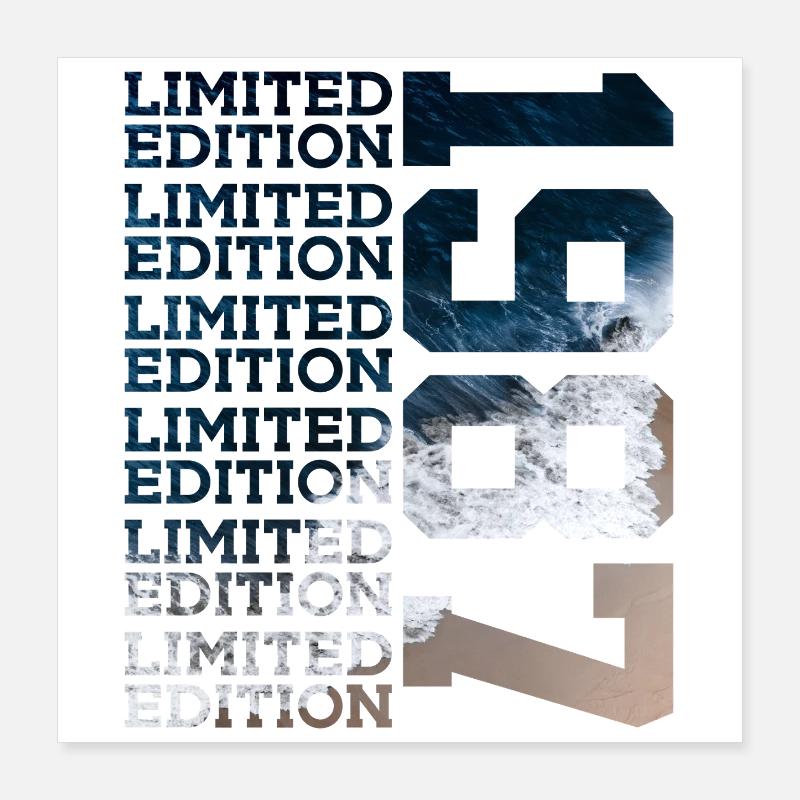 ÉDITION LIMITÉE 1987 39 ANS 39E ANNIVERSAIRE Poster 40 x 40 cm