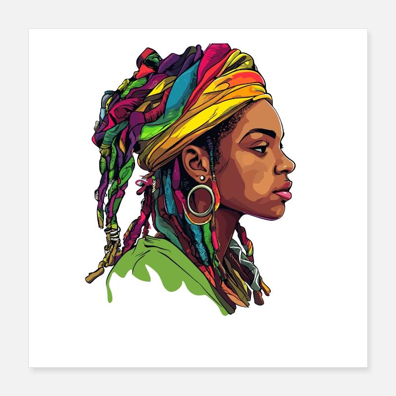 Kopfwrap Farbexplosion Portrait Poster 40x40 cm
