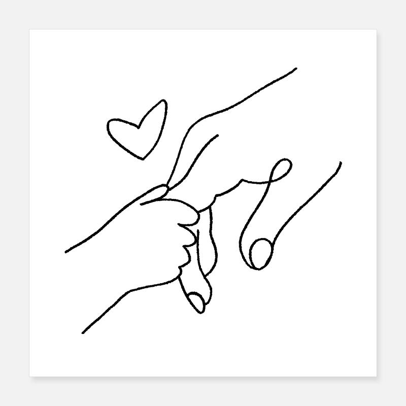 Handshake with heart connection Poster 16" x 16" (40x40 cm)