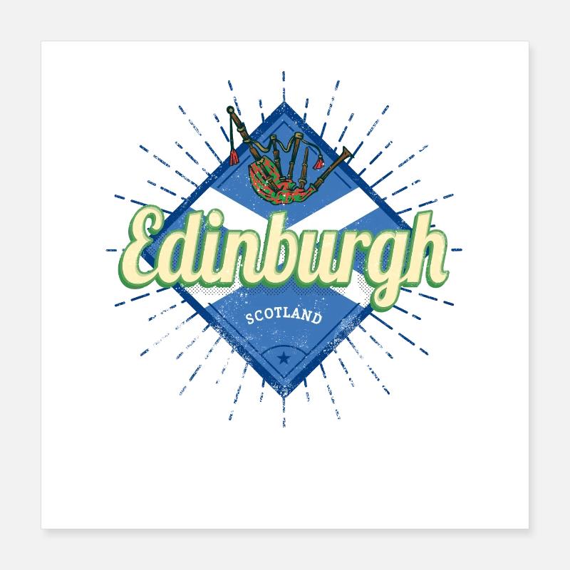Édimbourg, capitale de l’Écosse avec cornemuses Poster 40 x 40 cm