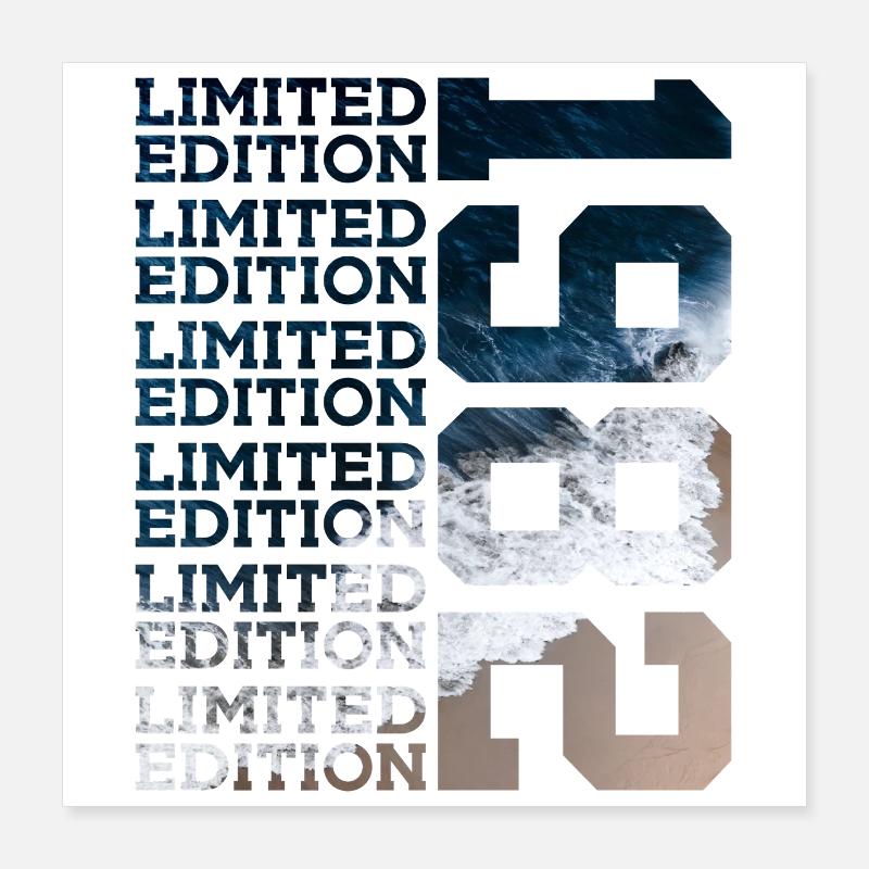 ÉDITION LIMITÉE 1982 44 ANS 44E ANNIVERSAIRE Poster 40 x 40 cm