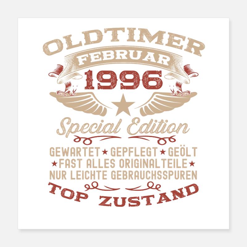 30e anniversaire Oldtimer Millésime de février 1996 Poster 40 x 40 cm