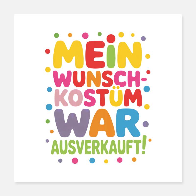 Karneval Kostüm  Poster 40x40 cm