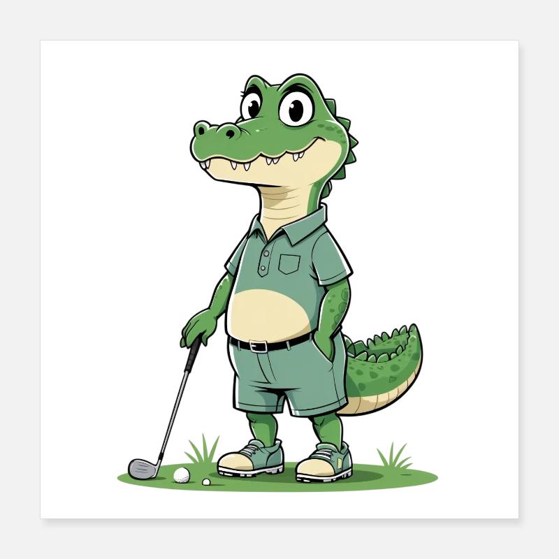 Héros du golf alligator dans un look décontracté Poster 40 x 40 cm