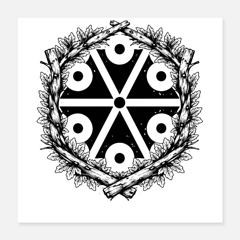 Perun Symbol Slavic Thunder God Poster 16" x 16" (40x40 cm)