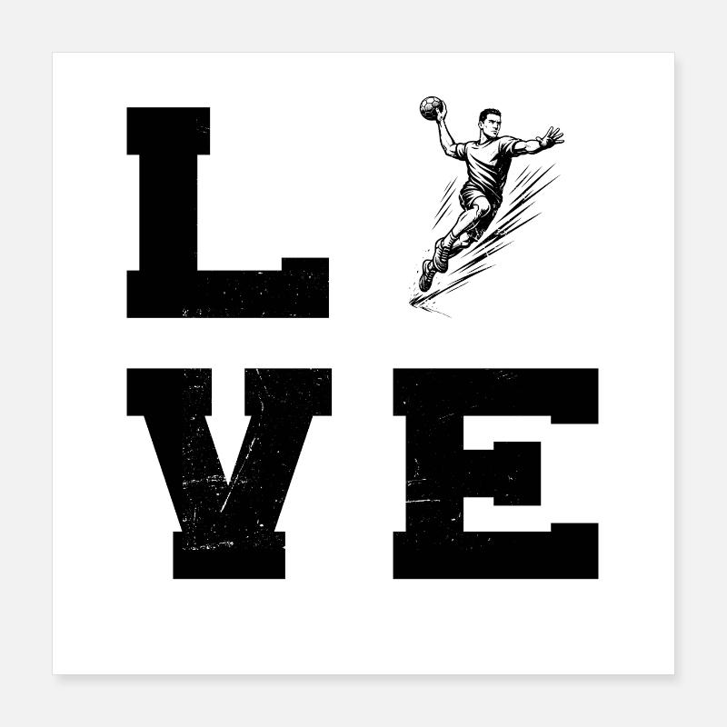 Amateurs de handball, écoutez ! Déclaration simple pour Poster 40 x 40 cm