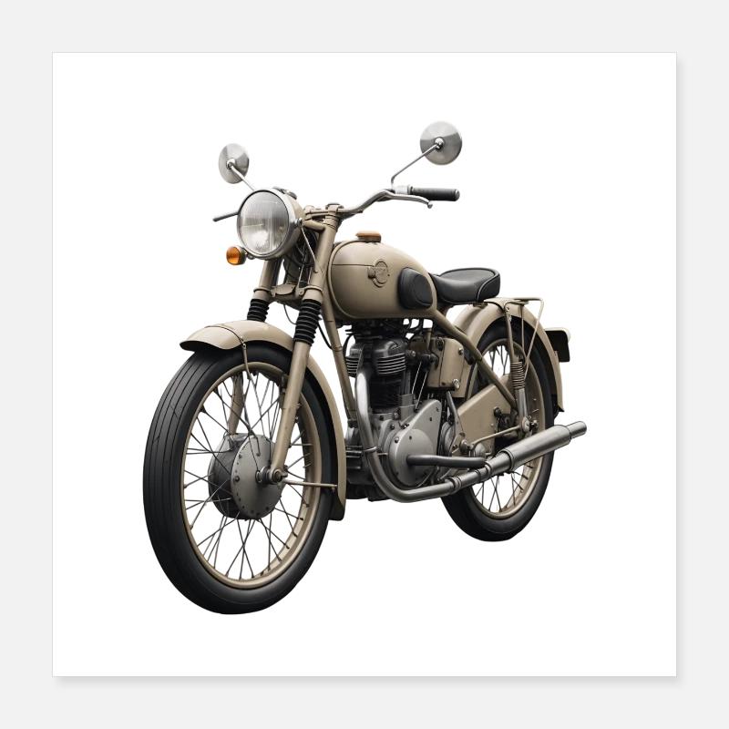 Vintage-Beige Motorrad Retro Poster 40x40 cm