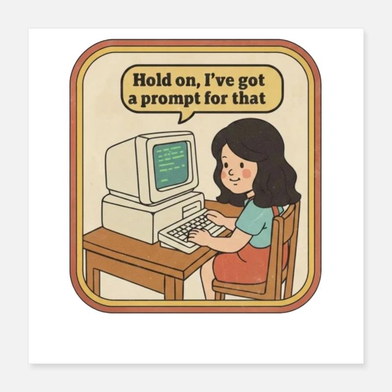 Hold On I've Got A Prompt For That - Mädchen Poster 40x40 cm
