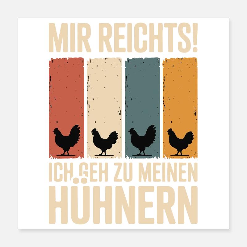 J’en ai assez - je vais à mes poules Poster 40 x 40 cm
