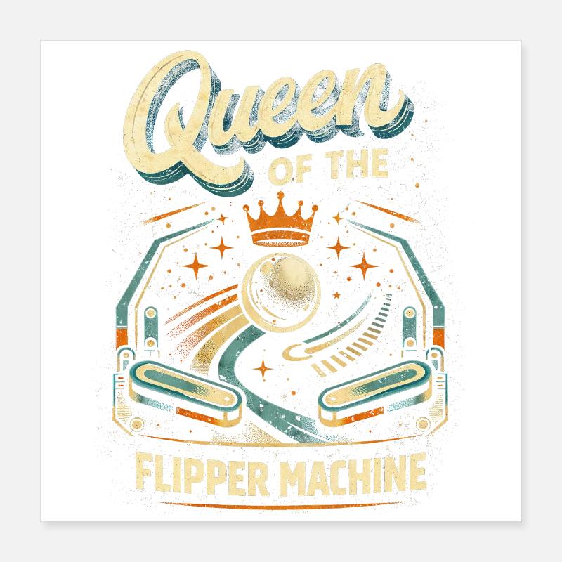 Joueuse de flipper, Reine de la machine à flipper, Poster 40 x 40 cm