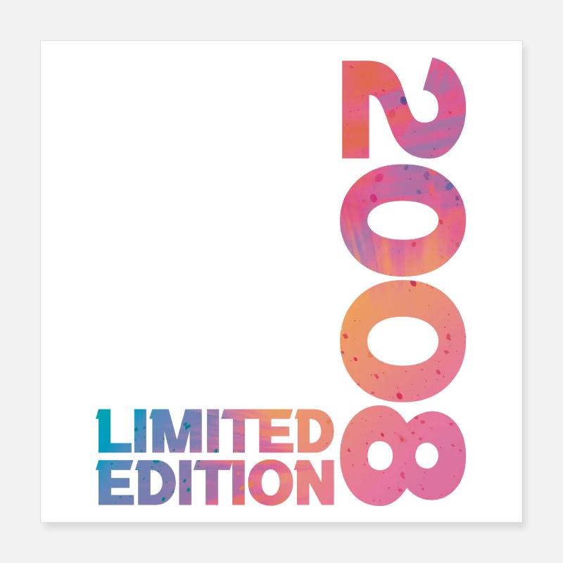 2008 18. Geburtstagsgeschenk 18. Jubiläum Poster 40x40 cm