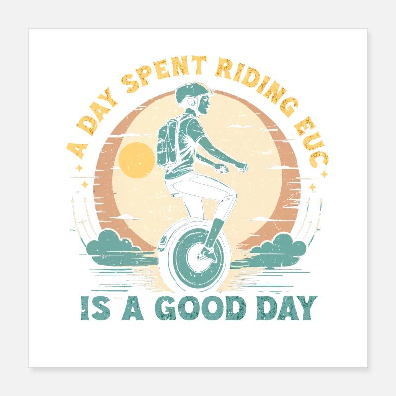 Monoroue monocycliste Poster 40 x 40 cm